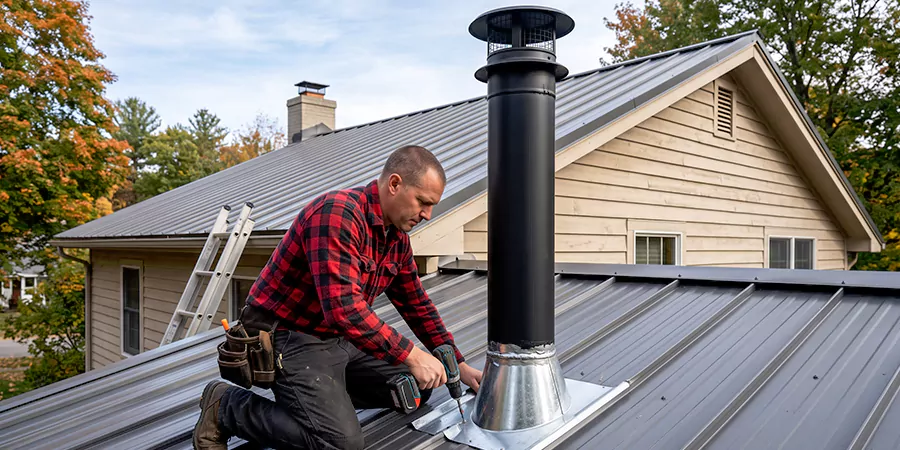 Stove Pipe Through Metal Wall or Roof Sayreville