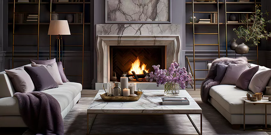 Modern Tile and Stone Fireplace Design Sayreville